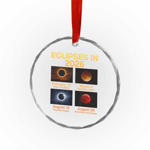 Eclipses in 2026 Celestial Calendar Infographic Crystal Glass Ornament Space Nerd Astronomy Gift Astrology Lover TS02 Print Your Wear
