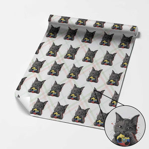 Ecuador Black Cat Soccer Game Day Wrapping Paper Roll Cat Lover Gift
