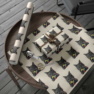 Ecuador Black Cat Soccer Game Day Wrapping Paper Roll Cat Lover Gift
