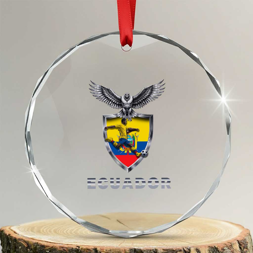Ecuador Soccer Lover Crystal Glass Ornament Proud Ecuadorian Game Day Gift TS12 Transparent Glass 3'' Circle Print Your Wear