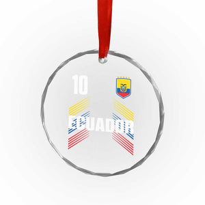 Ecuador Soccer Sports Graphic Number 10 Jersey Style Crystal Glass Ornament Proud Ecuadorian Football Fans Game Day Pride
