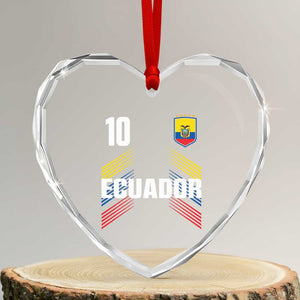 Ecuador Soccer Sports Graphic Number 10 Jersey Style Heart Crystal Glass Ornament Proud Ecuadorian Football Fans Game Day Pride TS02 Transparent Glass 3'' Heart Print Your Wear