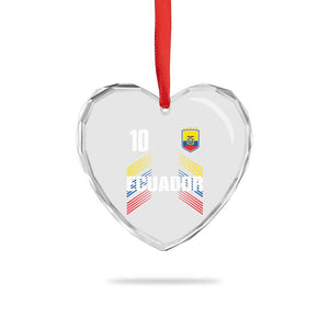 Ecuador Soccer Sports Graphic Number 10 Jersey Style Heart Crystal Glass Ornament Proud Ecuadorian Football Fans Game Day Pride TS02 Print Your Wear