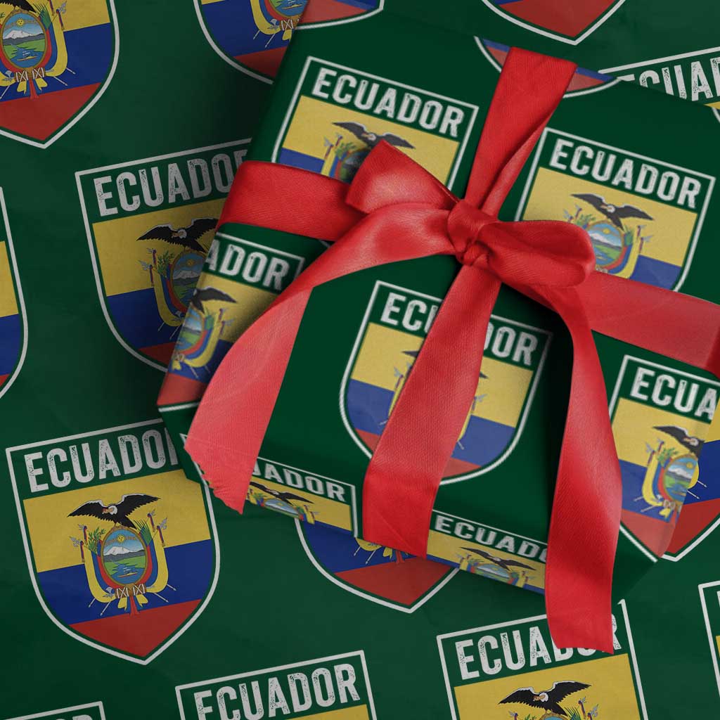 Ecuador Vintage Soccer Crest Escudo Ecuadorian Coat of Arms Wrapping Paper Roll TS11 Green Print Your Wear