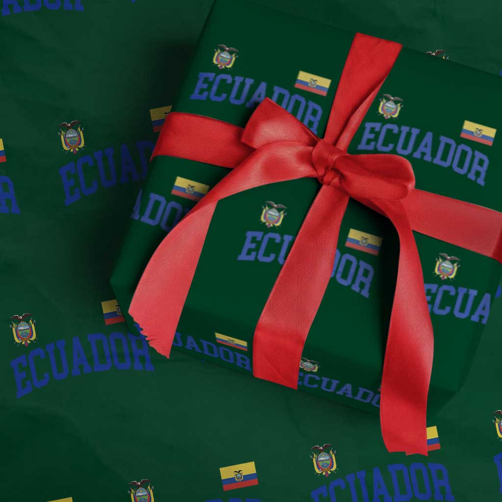 Ecuador Vintage Throwback Soccer Jersey Style Wrapping Paper Roll Ecuadorian Hispanic Heritage TS11 Green Print Your Wear