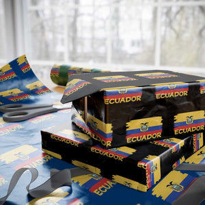 Ecuadorian Heritage Brushstroke Ecuador Flag Graphic Wrapping Paper Roll