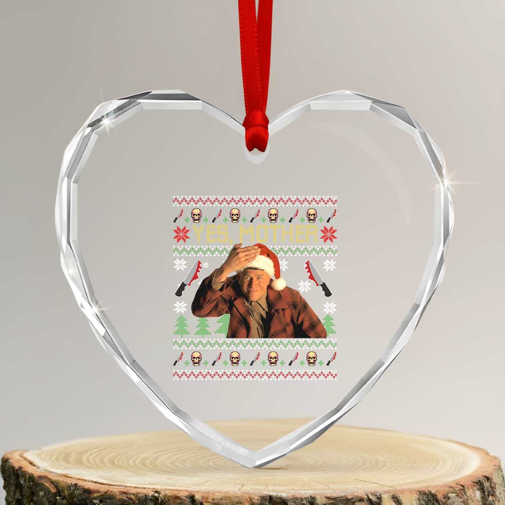 Ed Gein Christmas Heart Crystal Glass Ornament Funny Yes Mother Xmas Serial Killer TS11 Transparent Glass 3'' Heart Print Your Wear