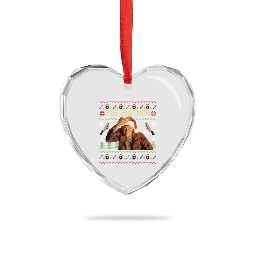 Ed Gein Christmas Heart Crystal Glass Ornament Funny Yes Mother Xmas Serial Killer TS11 Print Your Wear