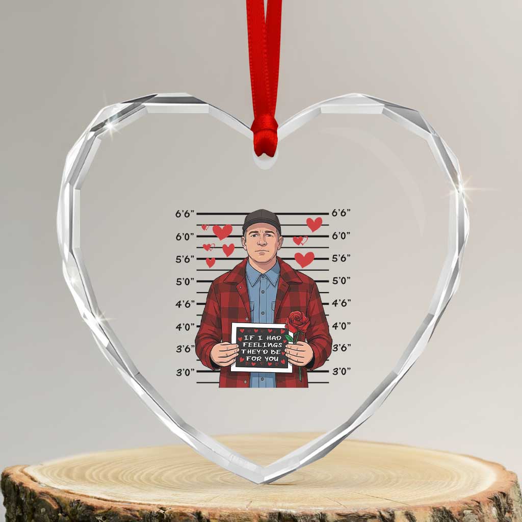 Ed Gein Valentine Meme Heart Crystal Glass Ornament Funny Horror Movie TS14 Transparent Glass 3'' Heart Print Your Wear