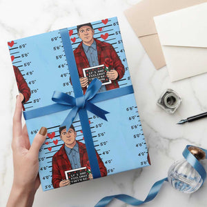 Ed Gein Valentine Meme Wrapping Paper Roll Funny Horror Movie TS14 Light Blue Print Your Wear