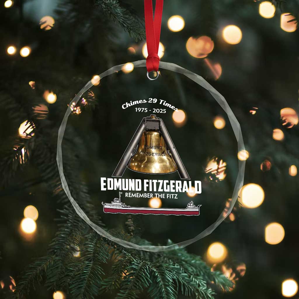 Edmund Fitzgerald 50th Anniversary Tribute Crystal Glass Ornament Chimes 29 Times 1975 2025 Memorial TS02 Print Your Wear