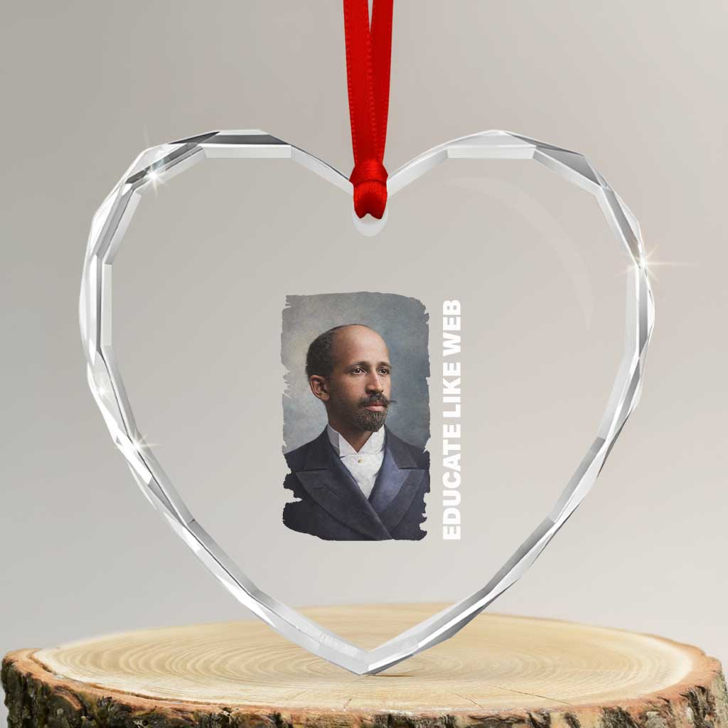 Educate Like W E B Heart Crystal Glass Ornament African American Heritage TS12 Transparent Glass 3'' Heart Print Your Wear