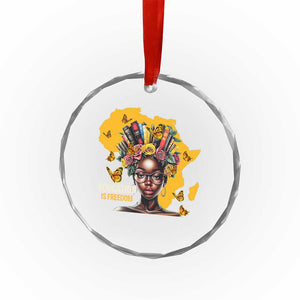 Education Is Freedom Crystal Glass Ornament Black Teacher Books Black History Month TS02 Print Your Wear