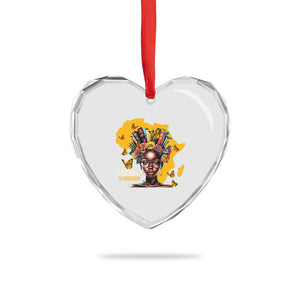 Education Is Freedom Heart Crystal Glass Ornament Black Teacher Books Black History Month TS02 Print Your Wear
