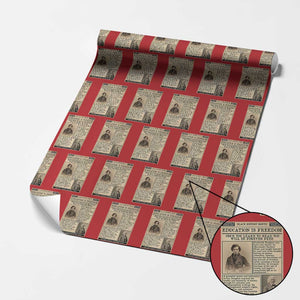 Education Is Freedom Newspaper Wrapping Paper Roll Frederick Douglass Black History Month Gift TS12 Red Print Your Wear