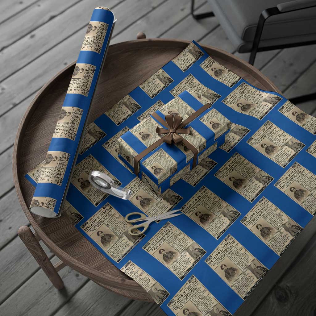 Education Is Freedom Newspaper Wrapping Paper Roll Frederick Douglass Black History Month Gift TS12 Blue Print Your Wear