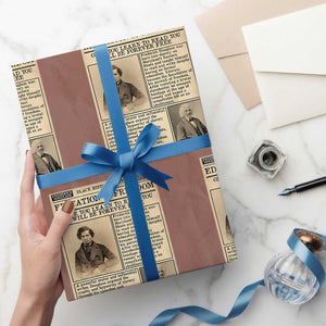Education Is Freedom Newspaper Wrapping Paper Roll Frederick Douglass Black History Month Gift TS12 Mocha Print Your Wear