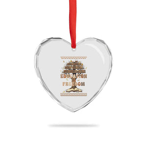 Education Is Freedom Teacher Gift Heart Crystal Glass Ornament Inspirational Africa Map Book Stack TS12 Print Your Wear