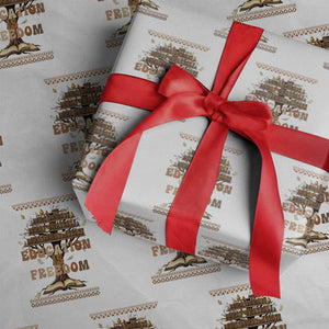 Education Is Freedom Teacher Gift Wrapping Paper Roll Inspirational Africa Map Book Stack TS12 White Print Your Wear