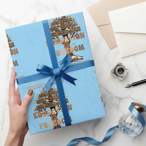 Education Is Freedom Teacher Gift Wrapping Paper Roll Inspirational Africa Map Book Stack TS12 Light Blue Print Your Wear