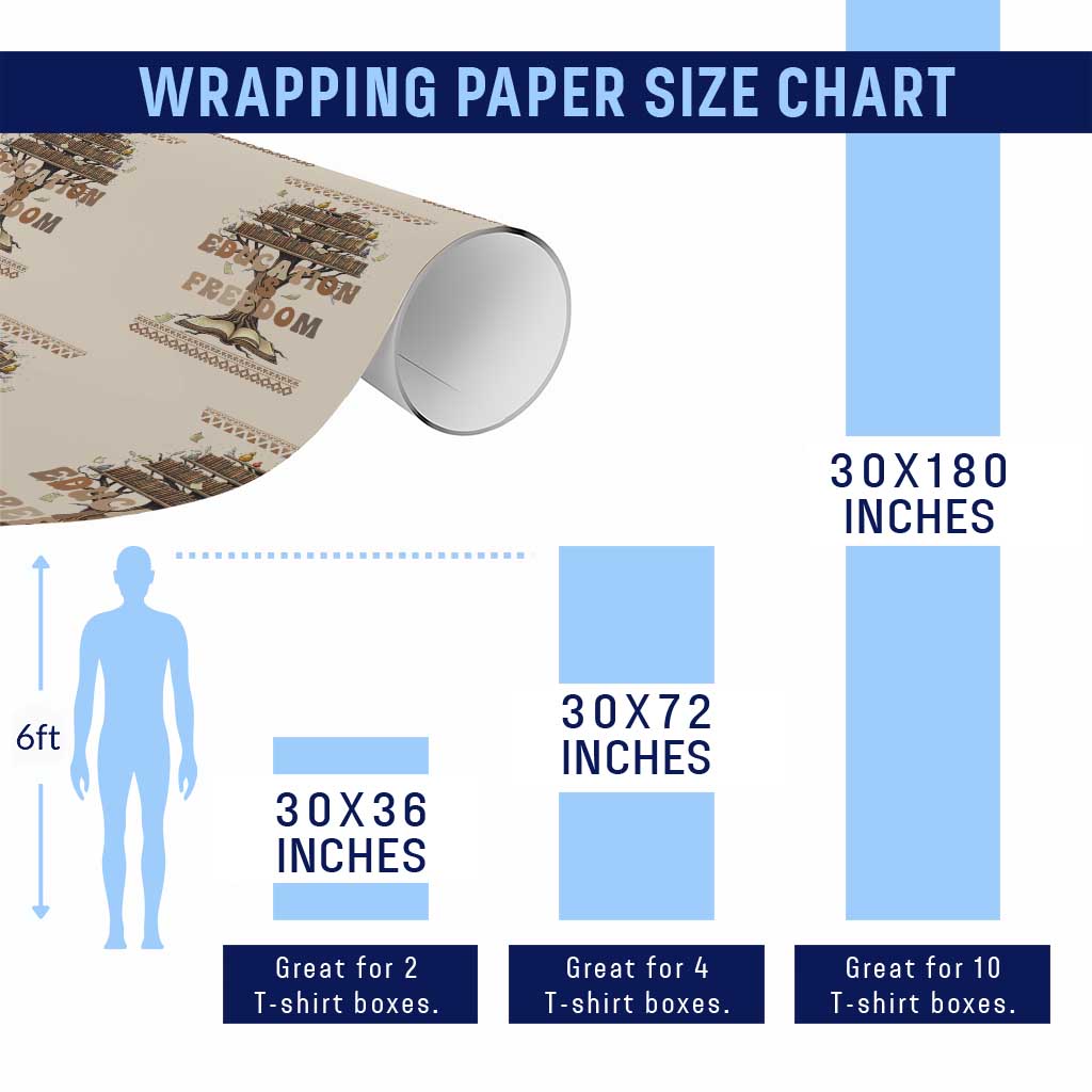 Education Is Freedom Teacher Gift Wrapping Paper Roll Inspirational Africa Map Book Stack TS12 Print Your Wear