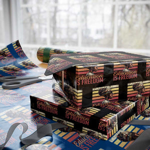 Education Is Freedom Wrapping Paper Roll Retro Black History Month Teacher TS11 Black Print Your Wear