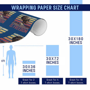 Education Is Freedom Wrapping Paper Roll Retro Black History Month Teacher TS11 Print Your Wear