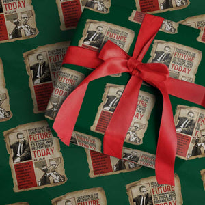 Education Is The Passport To The Future Malcolm X Wisdom Wrapping Paper Roll TS12 Green Print Your Wear