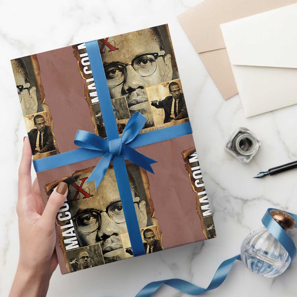 Education Is The Passport To The Future Wrapping Paper Roll Malcolm X Quote TS12 Mocha Print Your Wear