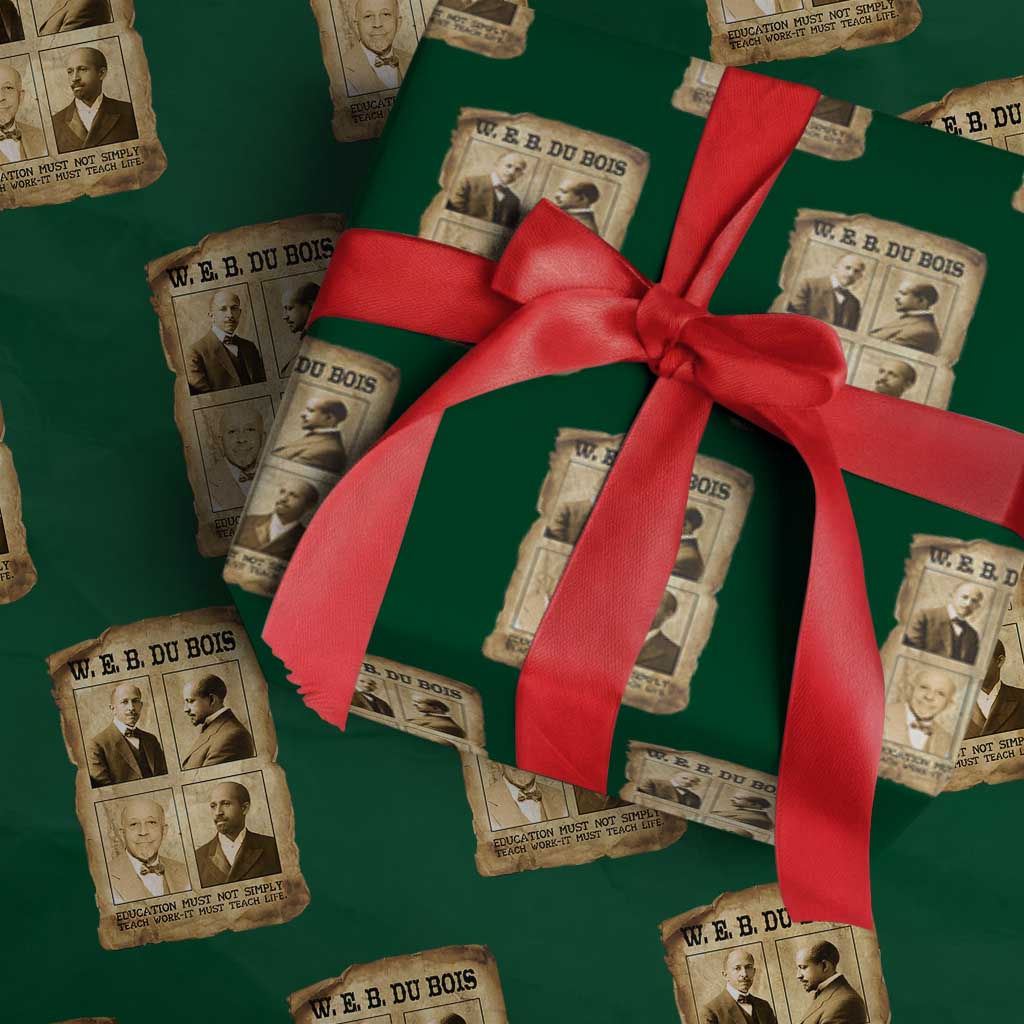 Education Must Teach Life W E B Du Bois Quote Wrapping Paper Roll TS12 Green Print Your Wear