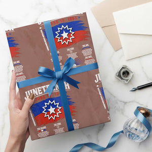 Educational Juneteenth Flag Symbolism Infographic Wrapping Paper Roll Freedom Day June 19 1865 History Meaning