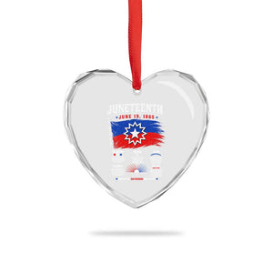 Educational Juneteenth Flag Symbolism Infographic Heart Crystal Glass Ornament Freedom Day June 19 1865 History Meaning
