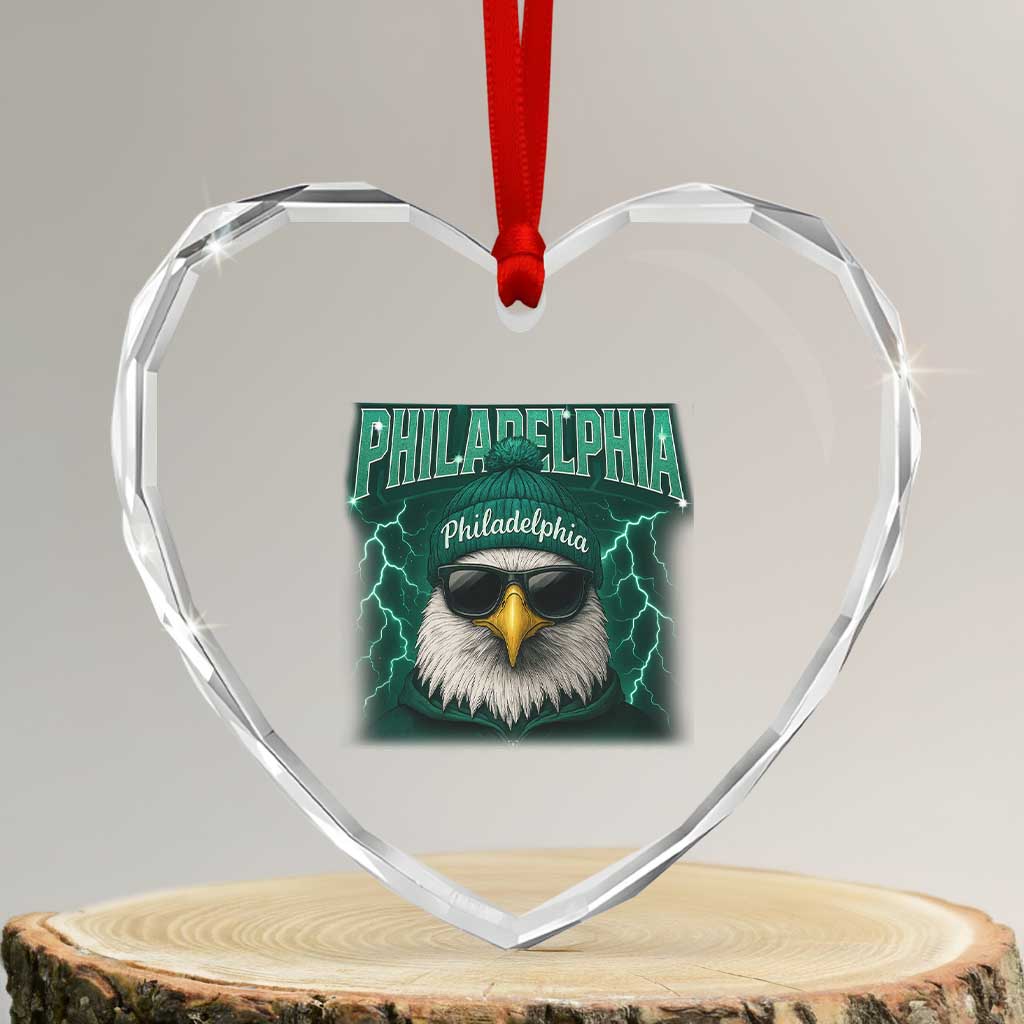 EF Game Day Heart Crystal Glass Ornament Retro Bootleg Sports Fan TS10 Transparent Glass 3'' Heart Print Your Wear