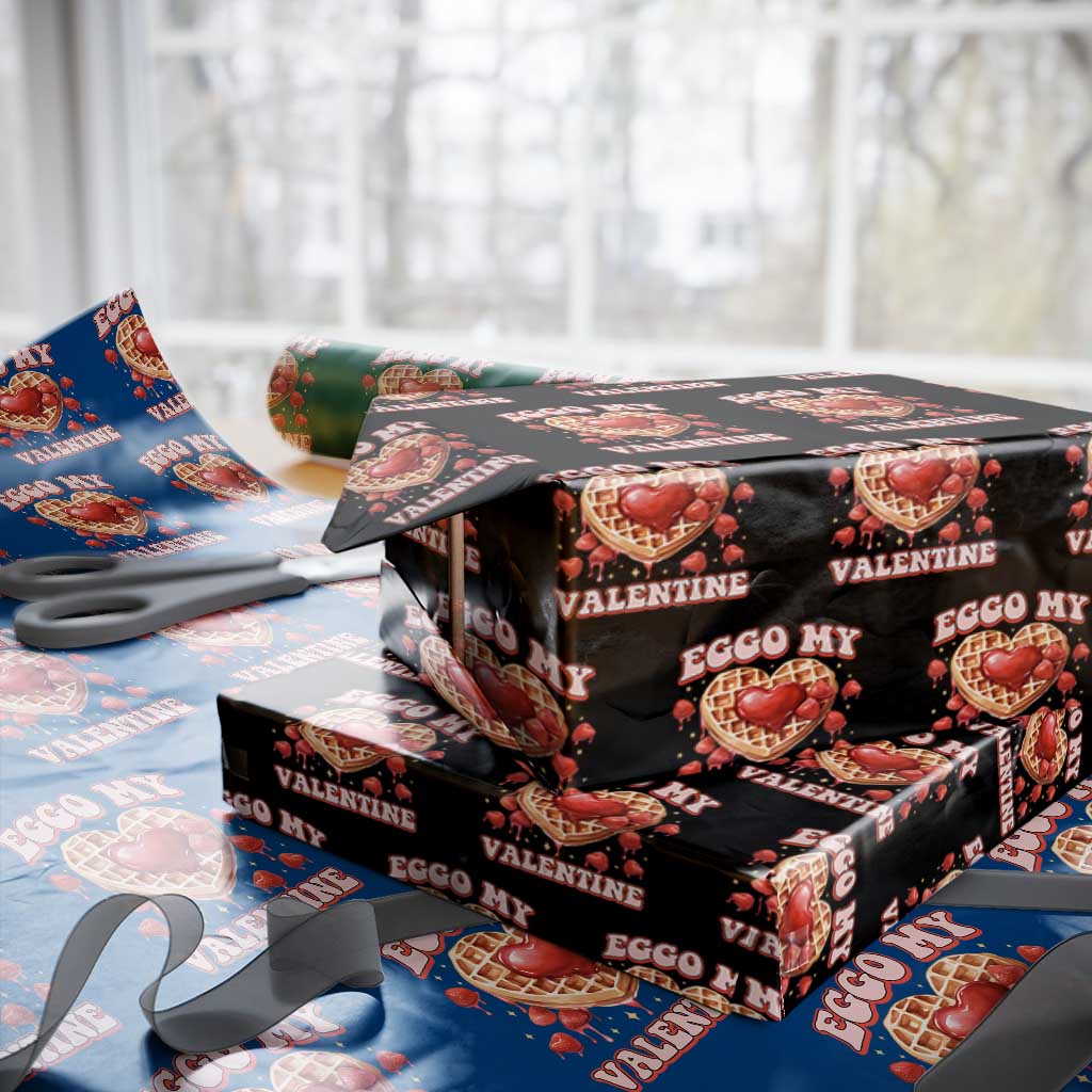 Eggo My Valentine Wrapping Paper Roll Funny Romantic Stranger Valentine's Day TS11 Black Print Your Wear