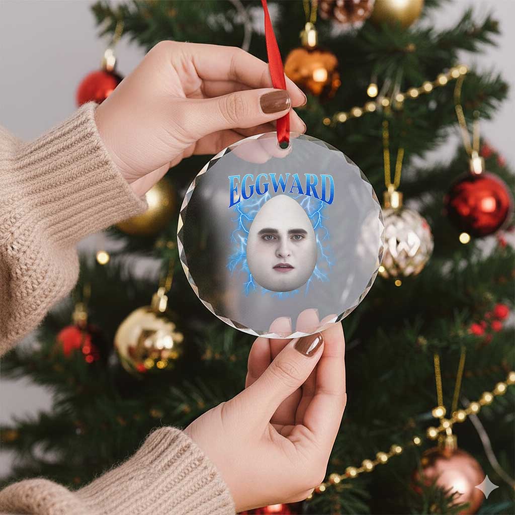 Eggward Crystal Glass Ornament Funny Unhinged Meme Gen Z Humor Bootleg Graphic TS10 Print Your Wear