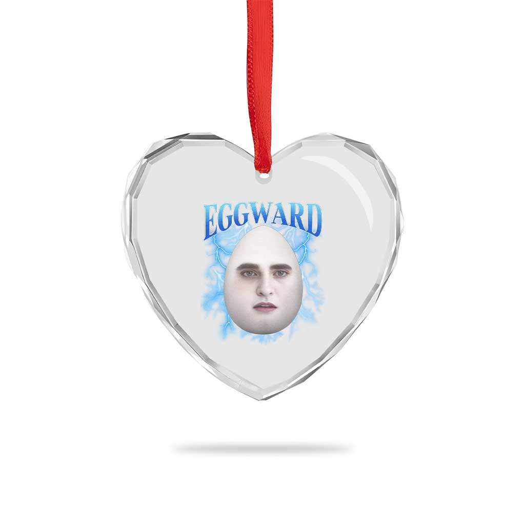 Eggward Heart Crystal Glass Ornament Funny Unhinged Meme Gen Z Humor Bootleg Graphic TS10 Print Your Wear