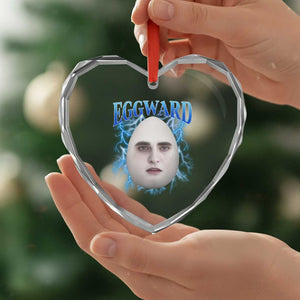 Eggward Heart Crystal Glass Ornament Funny Unhinged Meme Gen Z Humor Bootleg Graphic TS10 Print Your Wear