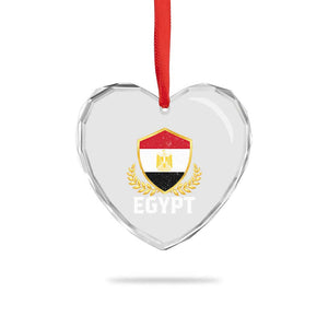 Egypt Coat of Arms Gold Shield Crest Heart Crystal Glass Ornament Patriotic Egyptian Flag Heritage Pride TS02 Print Your Wear