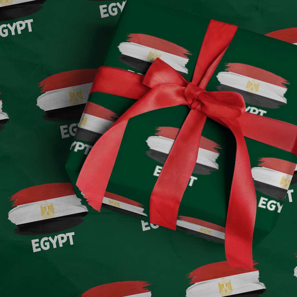 Egypt Flag Misr Pride Wrapping Paper Roll Egyptian Eagle of Saladin Heritage TS02 Green Print Your Wear