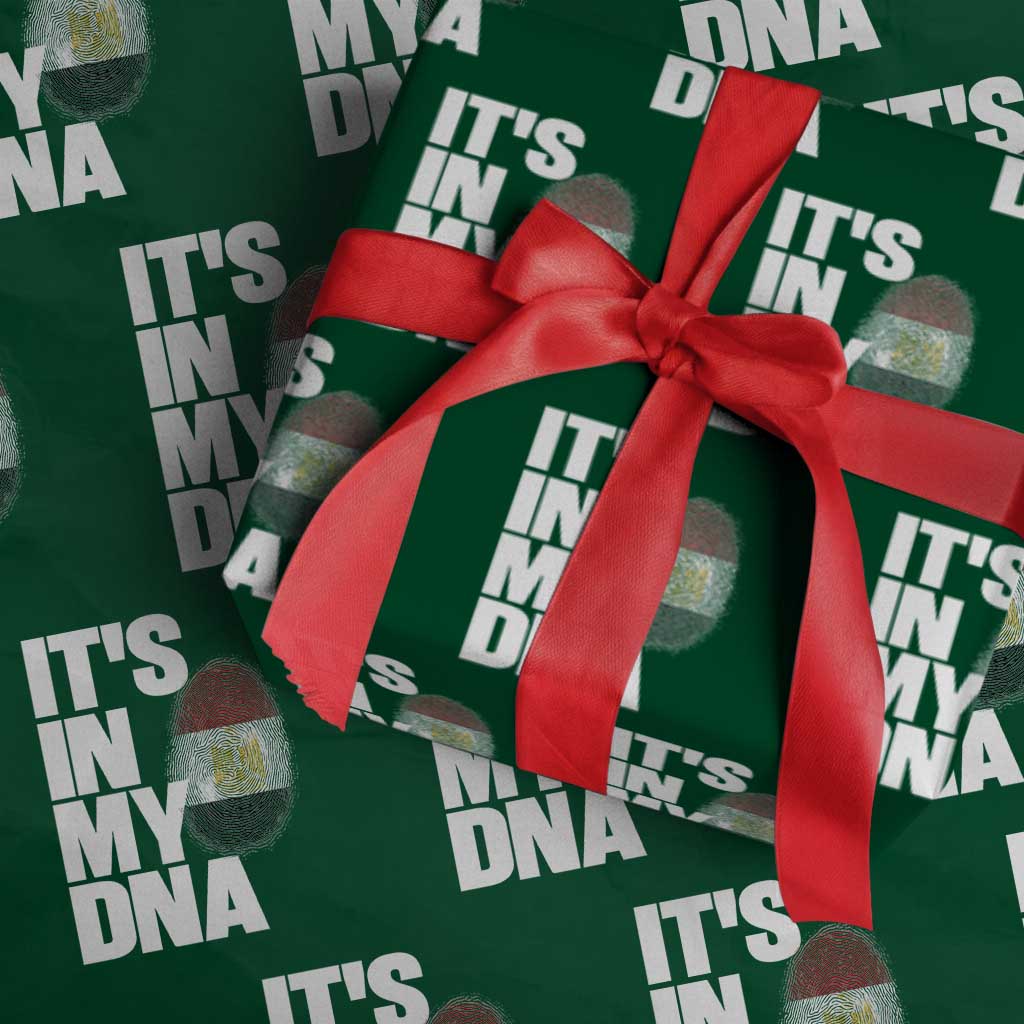 Egypt It's In My DNA Flag Fingerprint Graphic Wrapping Paper Roll Egyptian Heritage Pride Roots TS02 Green Print Your Wear