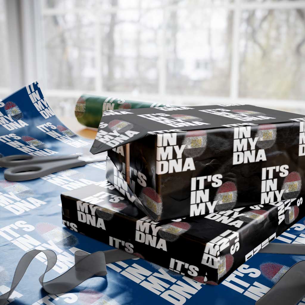 Egypt It's In My DNA Flag Fingerprint Graphic Wrapping Paper Roll Egyptian Heritage Pride Roots TS02 Black Print Your Wear