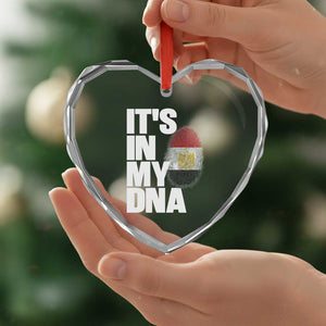 Egypt It's In My DNA Flag Fingerprint Graphic Heart Crystal Glass Ornament Egyptian Heritage Pride Roots TS02 Print Your Wear