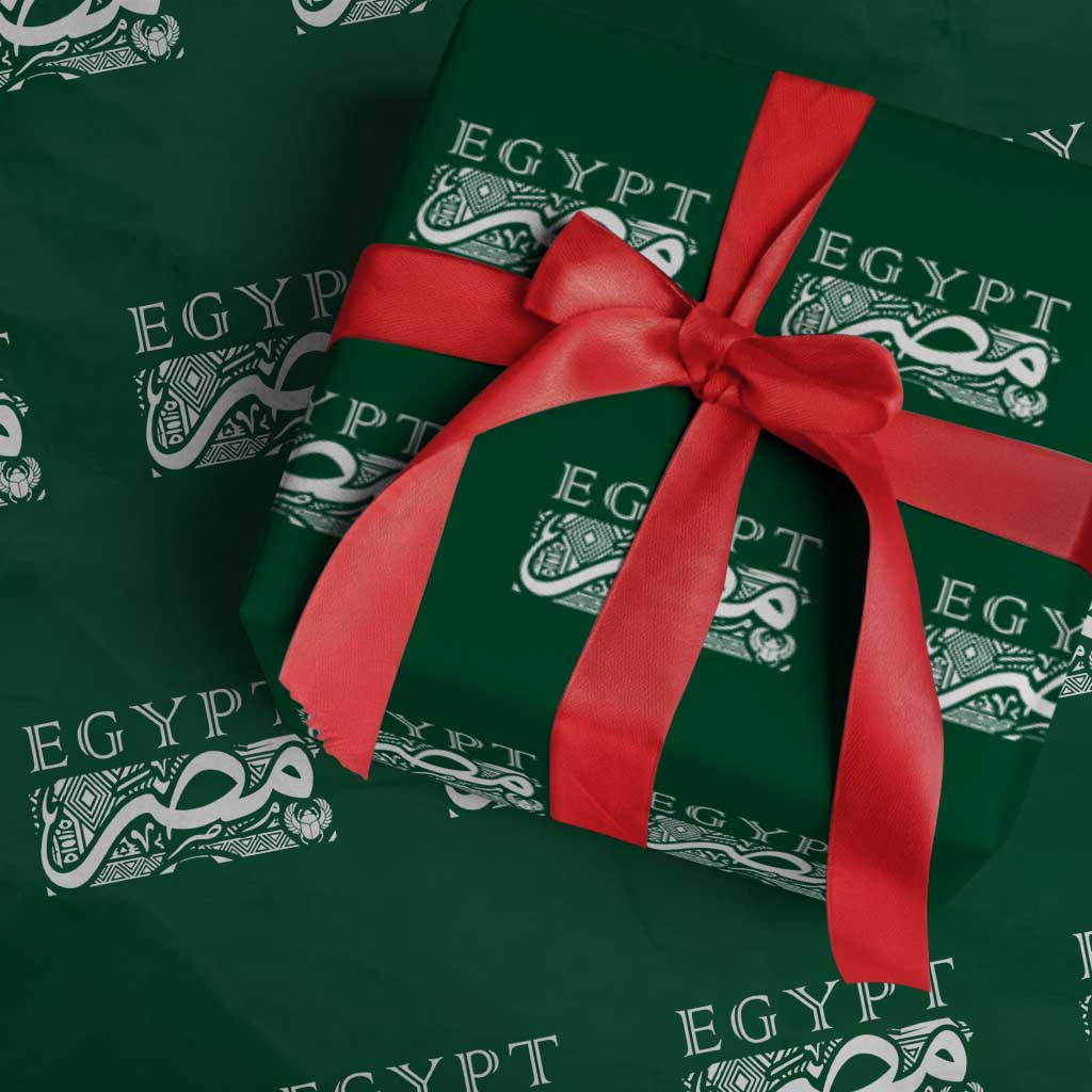 Egypt Misr Arabic Calligraphy Wrapping Paper Roll Vintage Egyptian Heritage Pharaonic Pattern Graphic TS02 Green Print Your Wear