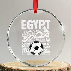 Egypt Soccer Misr Pride Arabic Calligraphy Crystal Glass Ornament Egyptian Football Fans Ancient Pyramid Heritage Graphic