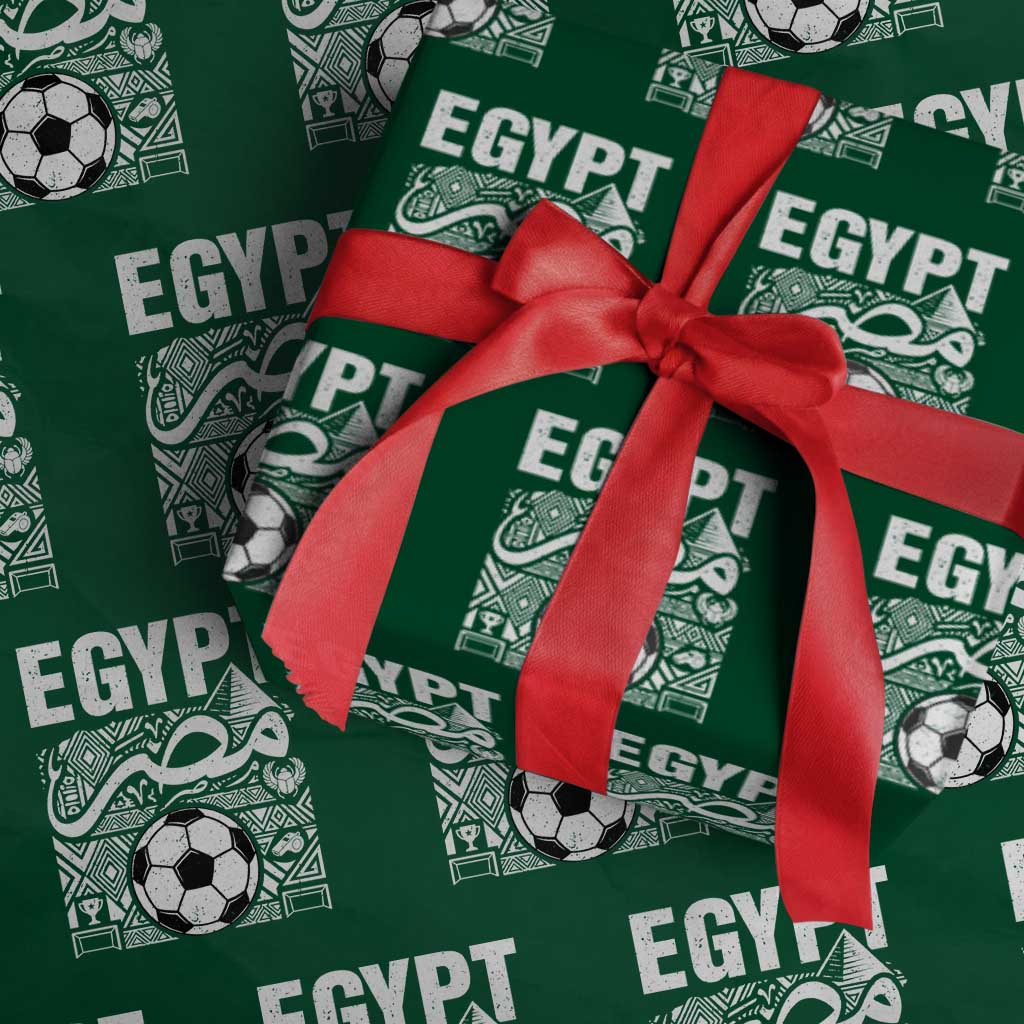 Egypt Soccer Misr Pride Arabic Calligraphy Wrapping Paper Roll Egyptian Football Fans Ancient Pyramid Heritage Graphic TS02 Green Print Your Wear