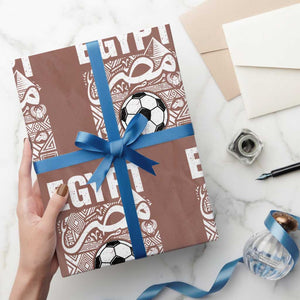 Egypt Soccer Misr Pride Arabic Calligraphy Wrapping Paper Roll Egyptian Football Fans Ancient Pyramid Heritage Graphic TS02 Mocha Print Your Wear