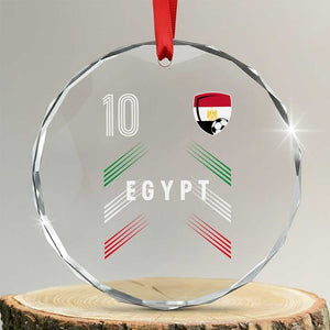 Egypt Soccer Sports Graphic Number 10 Jersey Style Crystal Glass Ornament Proud Egyptian Football Fans Game Day Pride