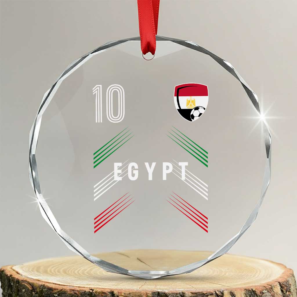 Egypt Soccer Sports Graphic Number 10 Jersey Style Crystal Glass Ornament Proud Egyptian Football Fans Game Day Pride TS02 Transparent Glass 3'' Circle Print Your Wear
