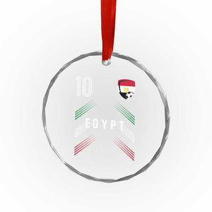 Egypt Soccer Sports Graphic Number 10 Jersey Style Crystal Glass Ornament Proud Egyptian Football Fans Game Day Pride