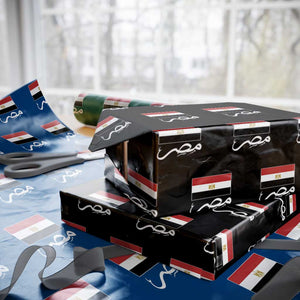 Egyptian Flag Misr Arabic Calligraphy Wrapping Paper Roll Patriotic Egypt Heritage Pride TS02 Black Print Your Wear
